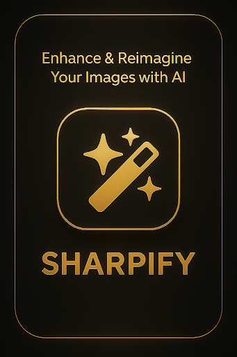 Sharpify : AI Image Enhancer - Main screenshot showing features and interface