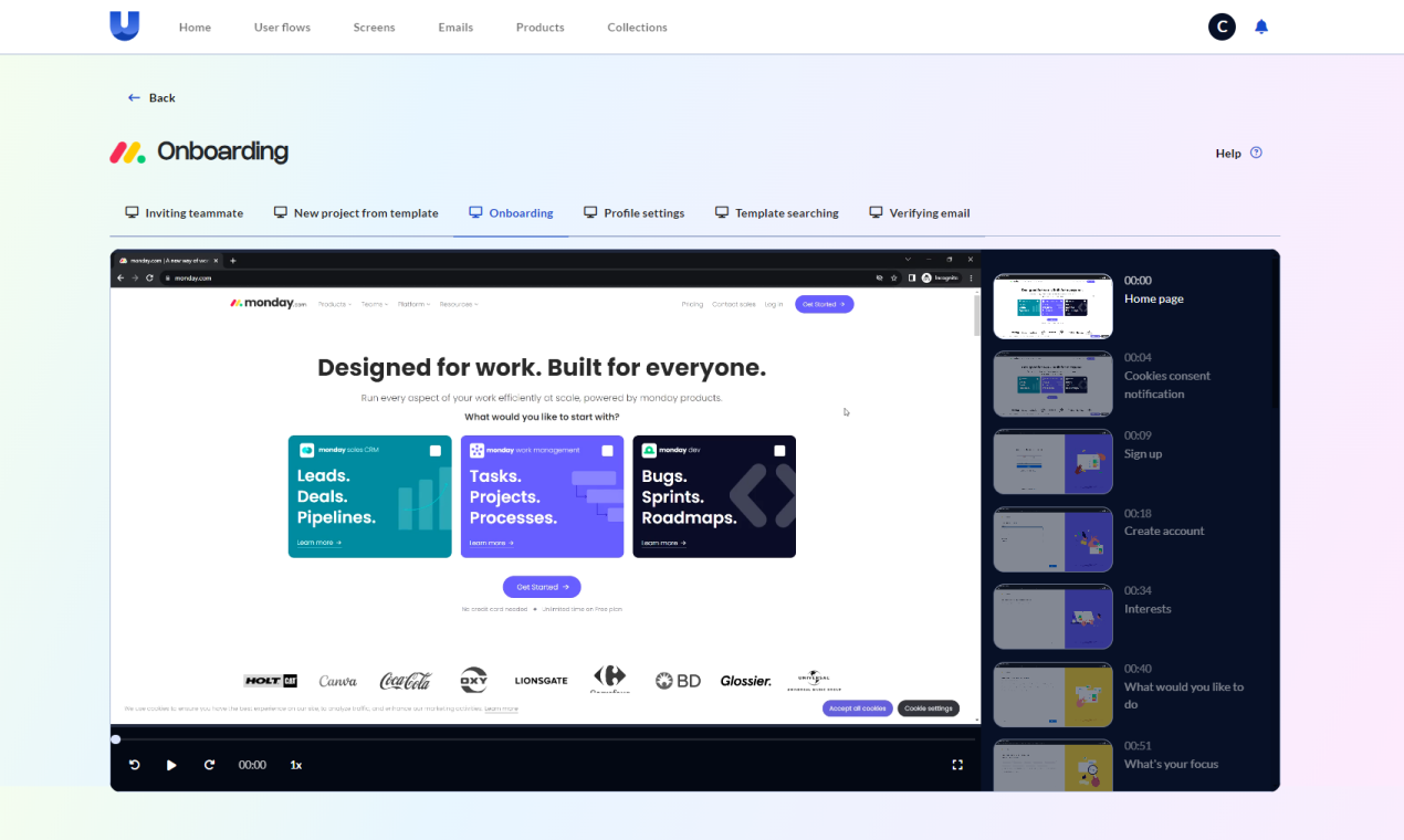 Userflows 2.0 - Ürün Kütüphanesi Kullanıcı akışları, ekran görüntüleri ve e -postalar medya 2