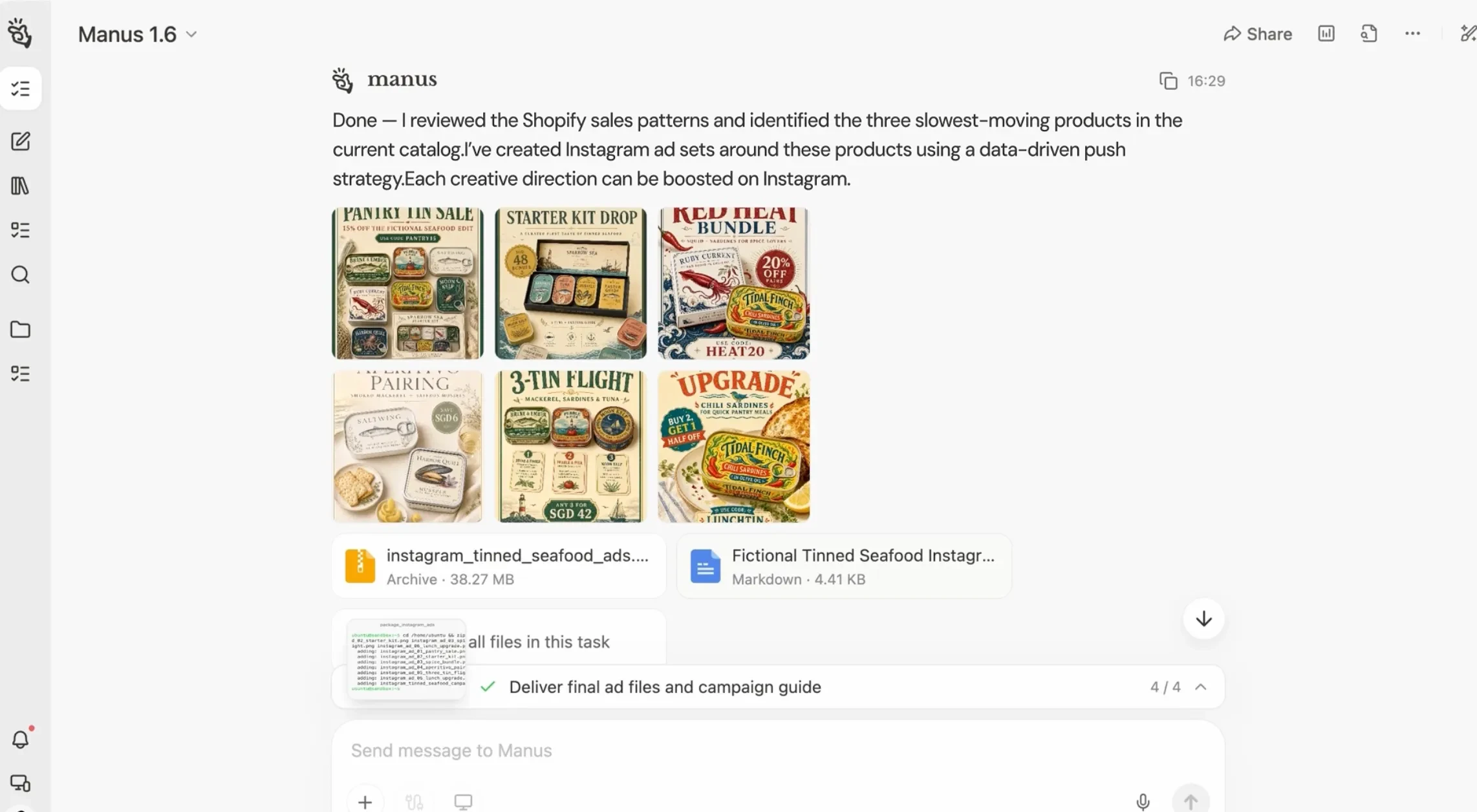 Manus Shopify Connector screenshot 2