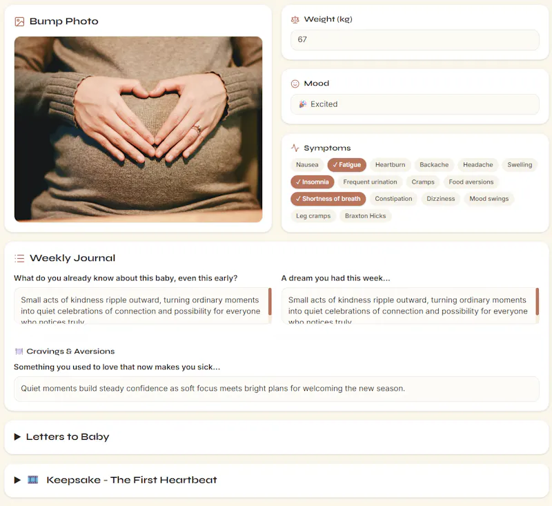 Little Steps: Pregnancy Journal screenshot 3