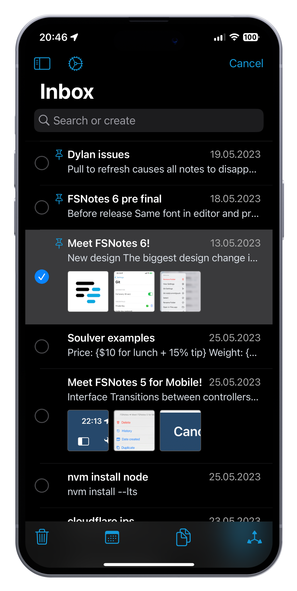 IOS के लिए fsnotes 6 - मार्कडाउन, नोट्स, iOS मीडिया 2