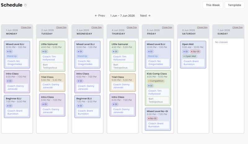 GRADR BJJ Academy Management Platform screenshot 3