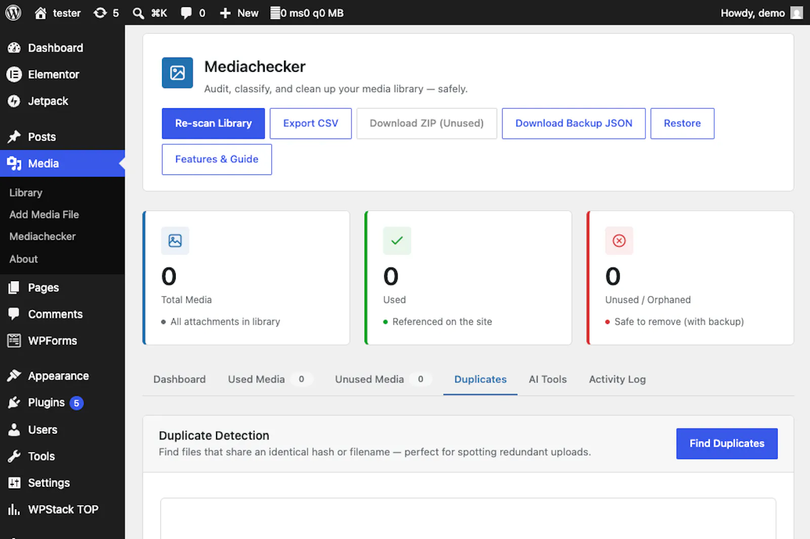 Mediachecker - Wordpress Plugin screenshot 7