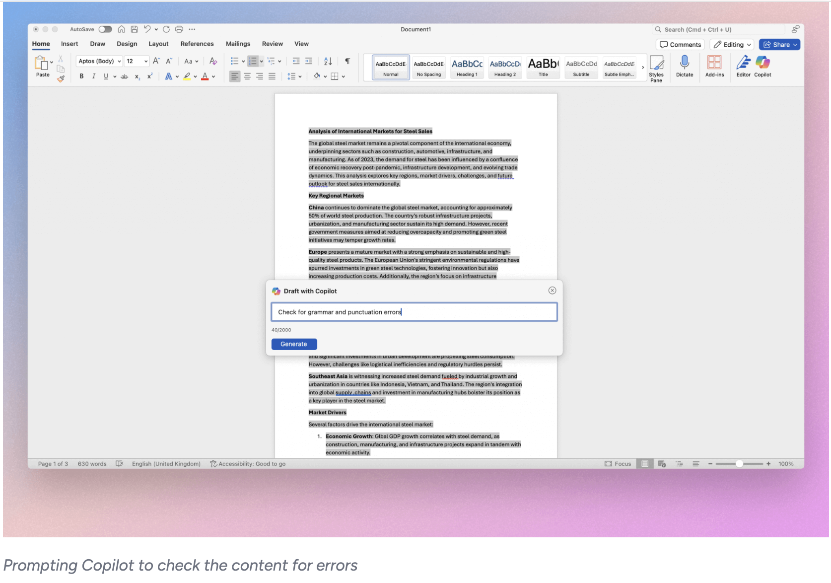 Copilot in Word gallery image