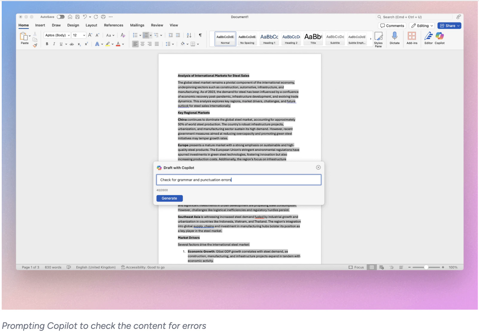 Copilot in Word screenshot 5