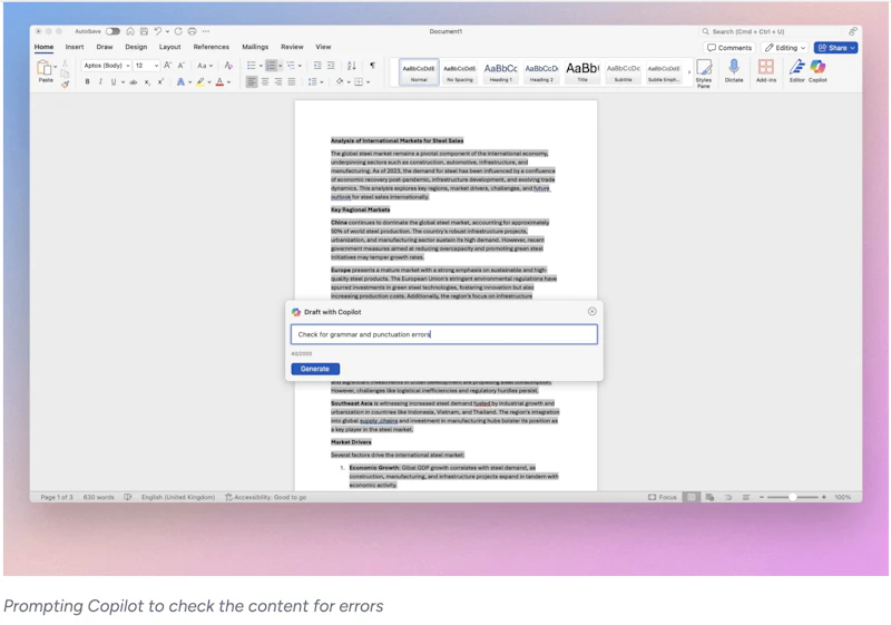 Copilot in Word screenshot 5