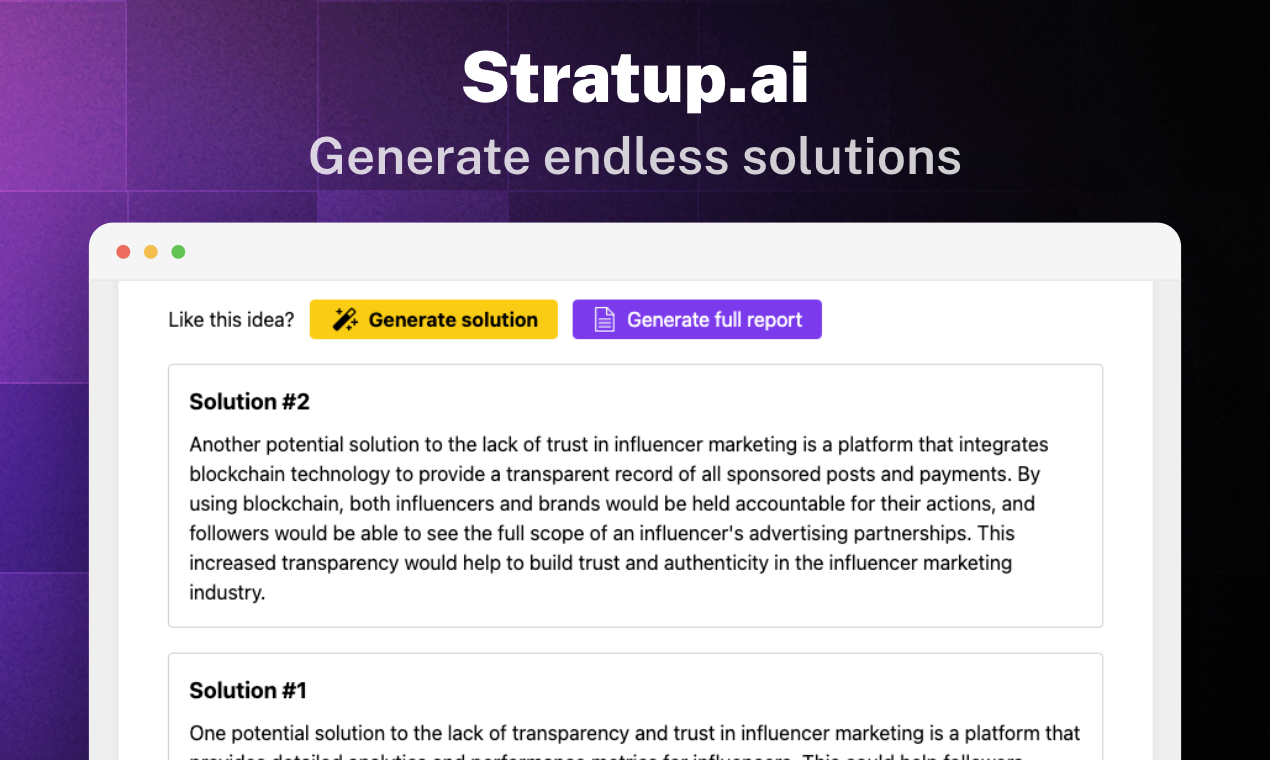 Stratup.ai - Generador de ideas de inicio y socio estratégico con AI media 2