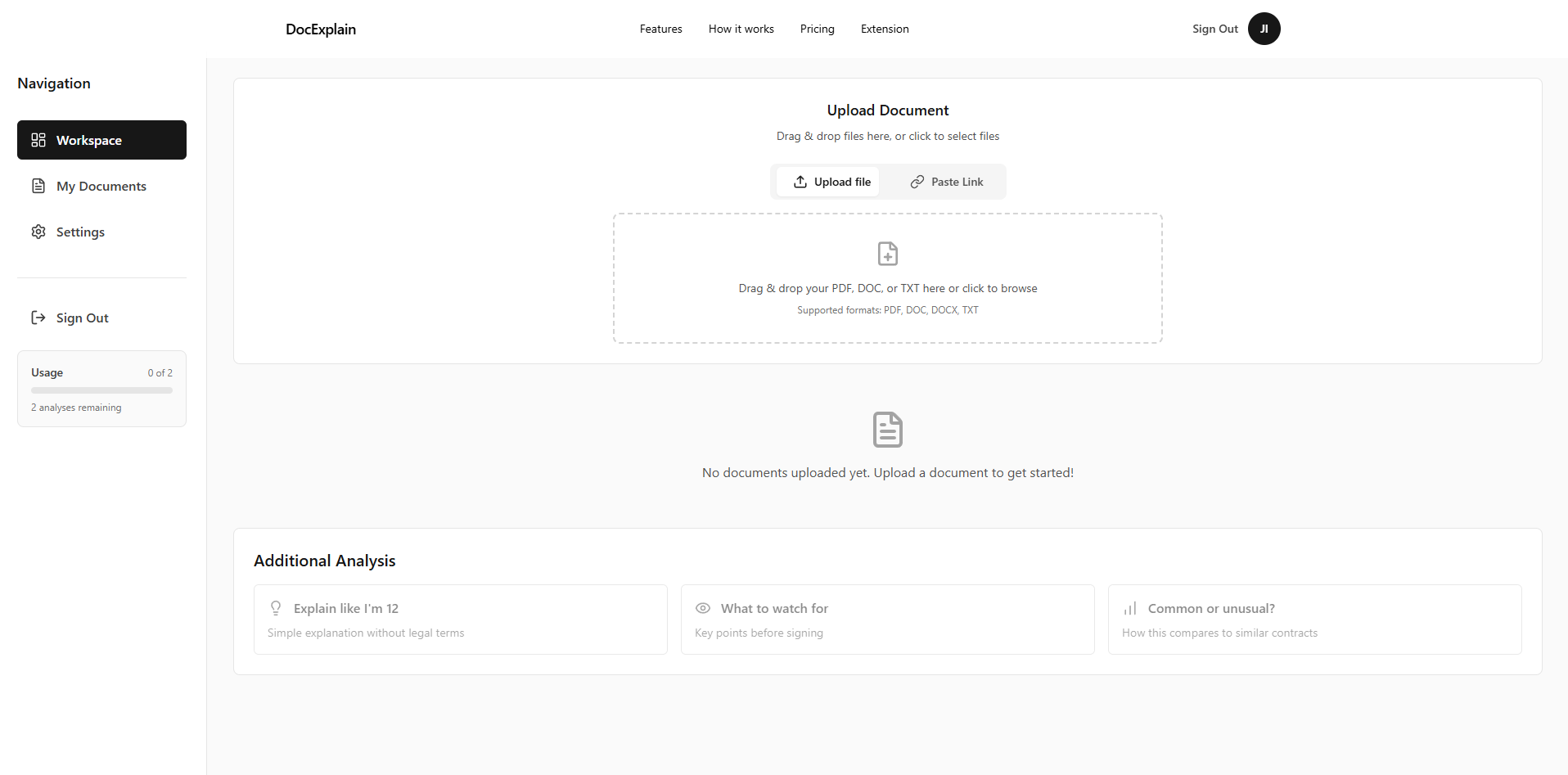 DocExplain - Screenshot 4 showing product features and functionality