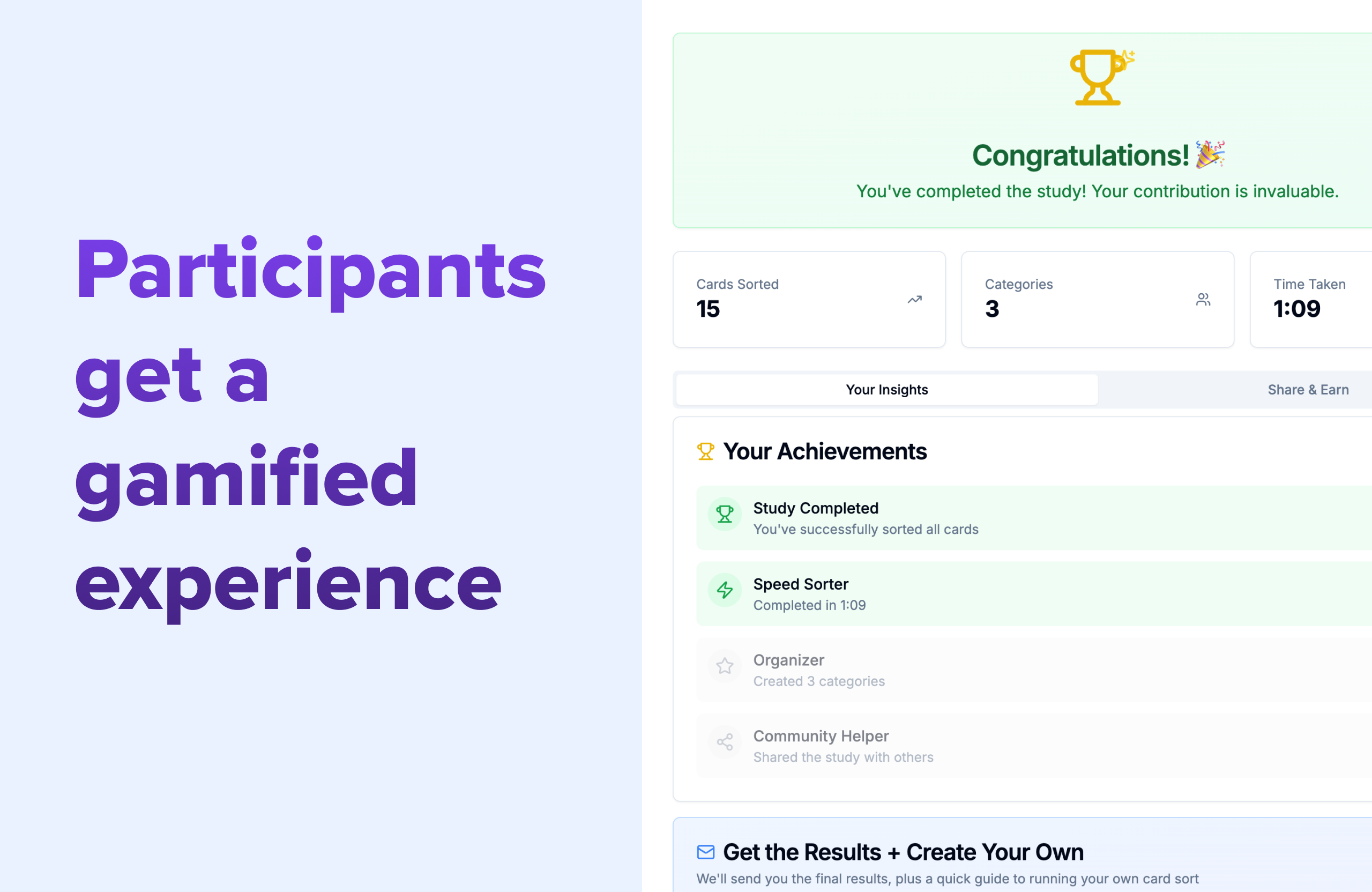 Gamified AI Powered Card Sorting for UX - Screenshot 3 showing product features and functionality