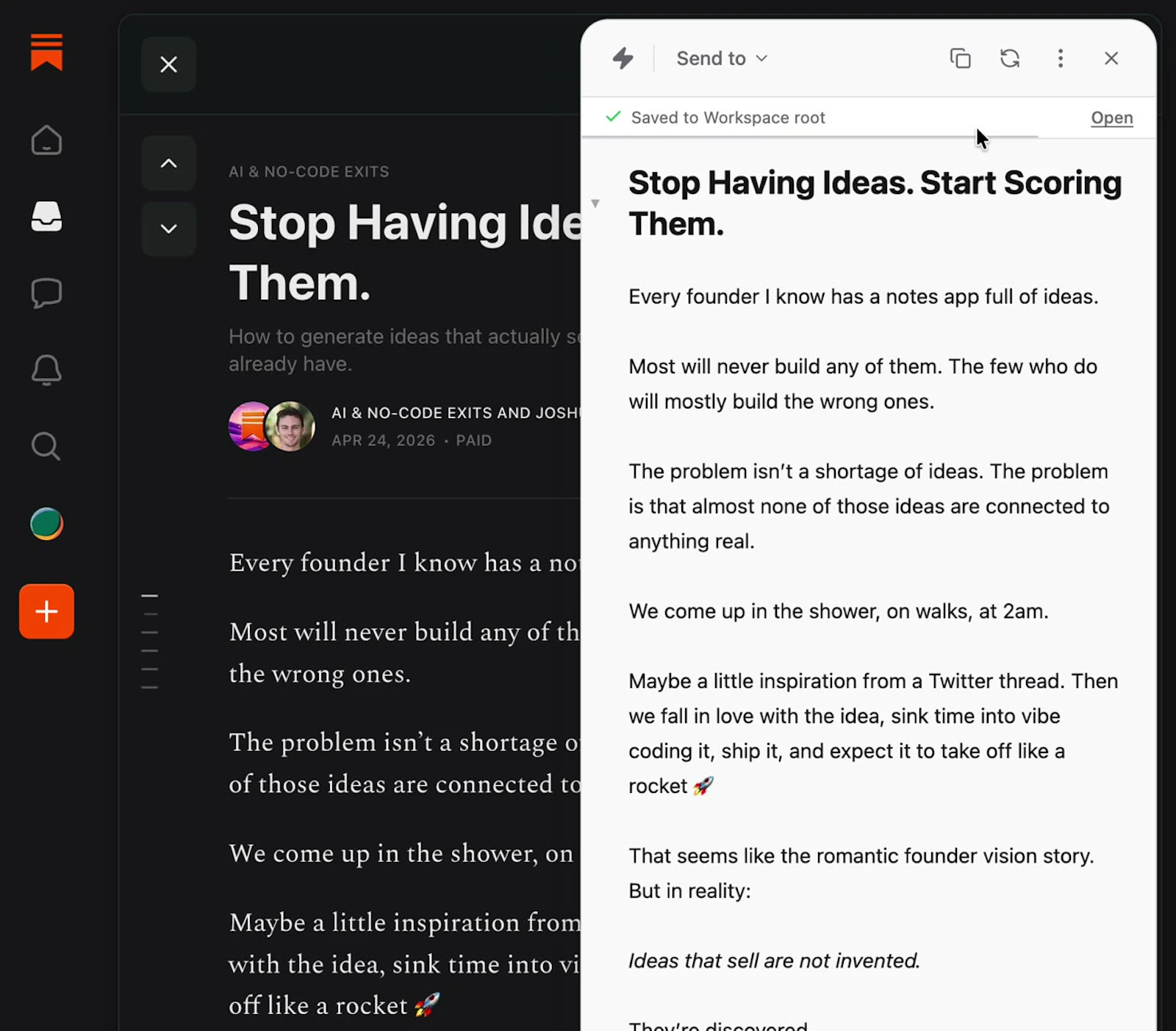 Plain Markdown screenshot 2