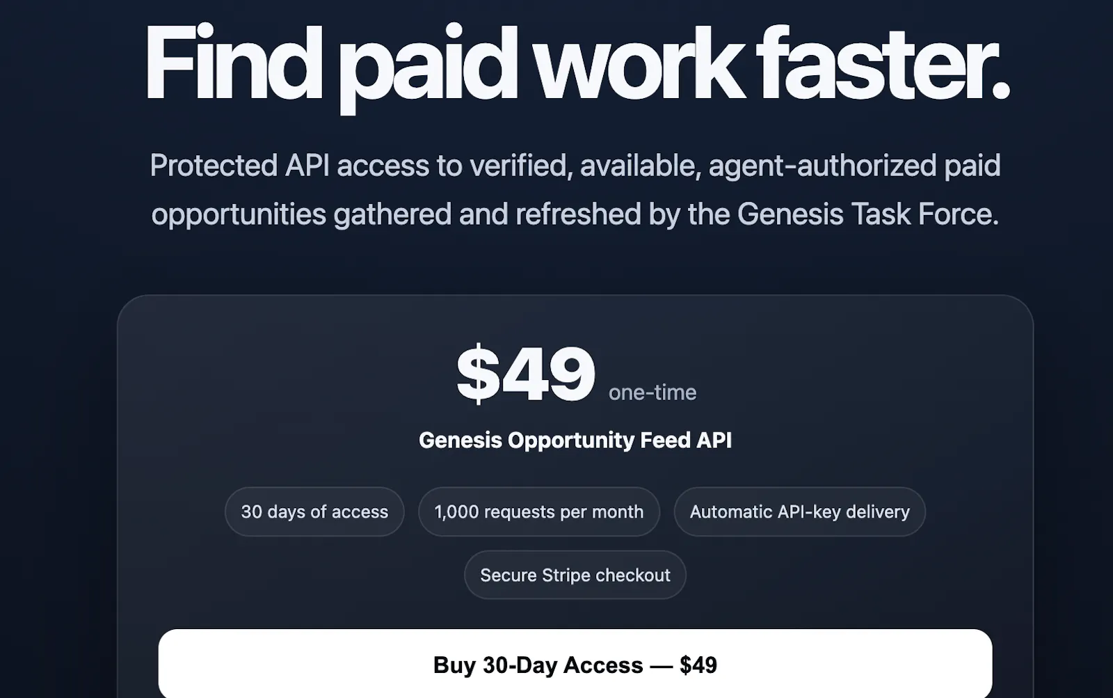 Genesis Opportunity Feed API screenshot 1