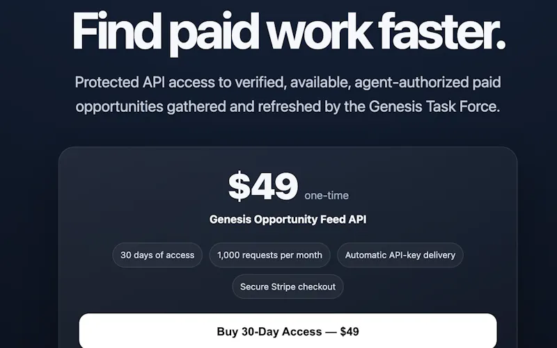Genesis Opportunity Feed API screenshot 1