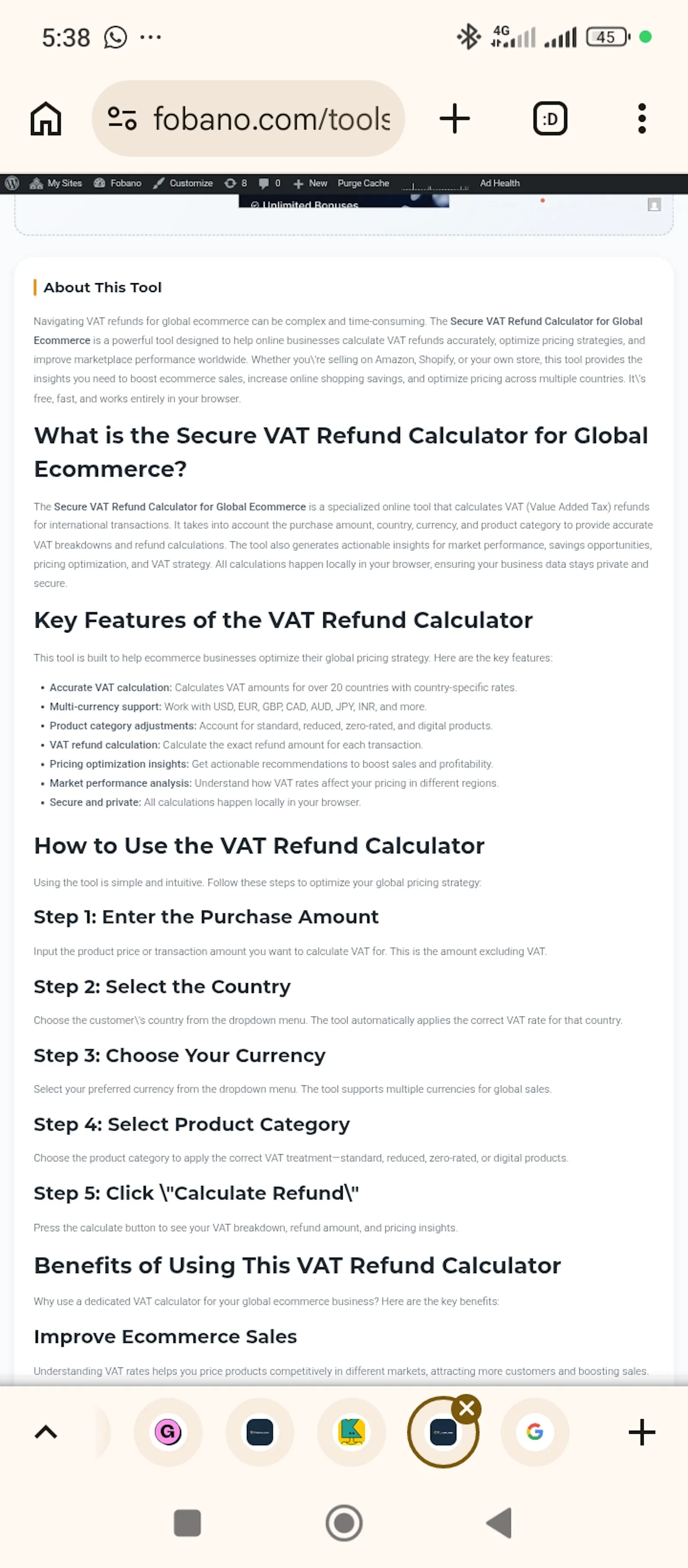 Secure VAT Refund Calculator screenshot 2