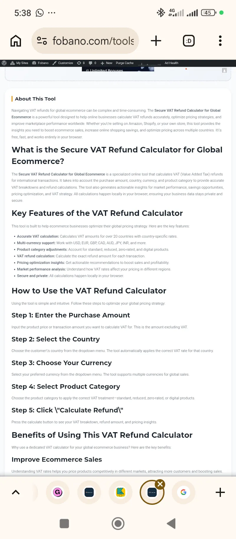 Secure VAT Refund Calculator screenshot 2
