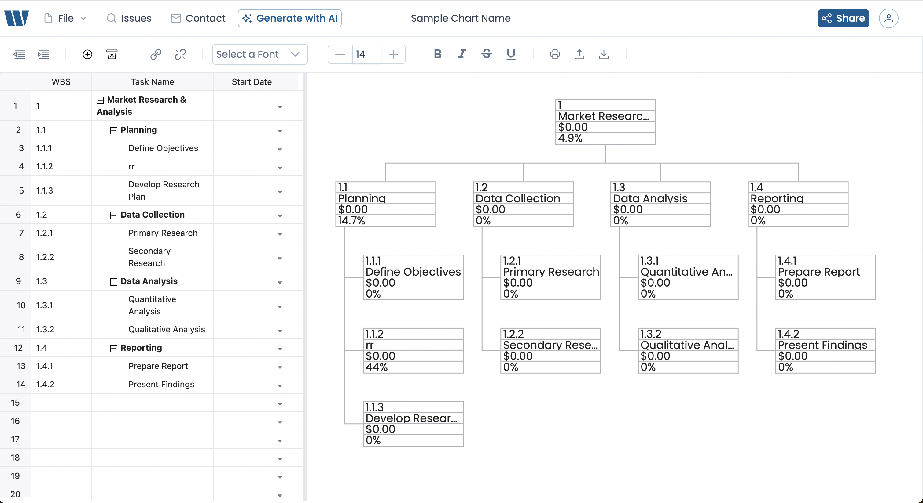 Free WBS Chart Creator gallery image