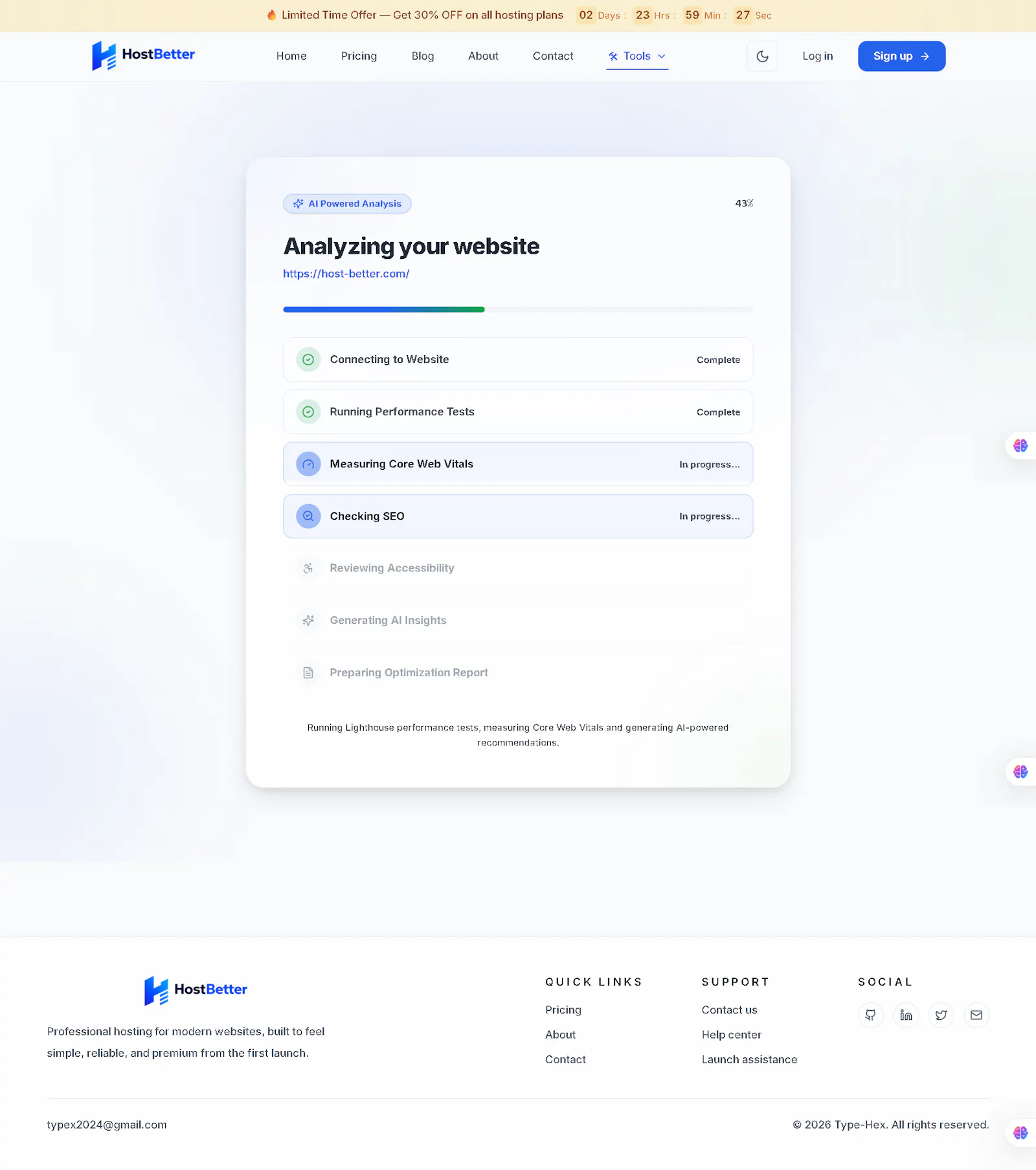 Host Better AI Website Analyzer screenshot 2