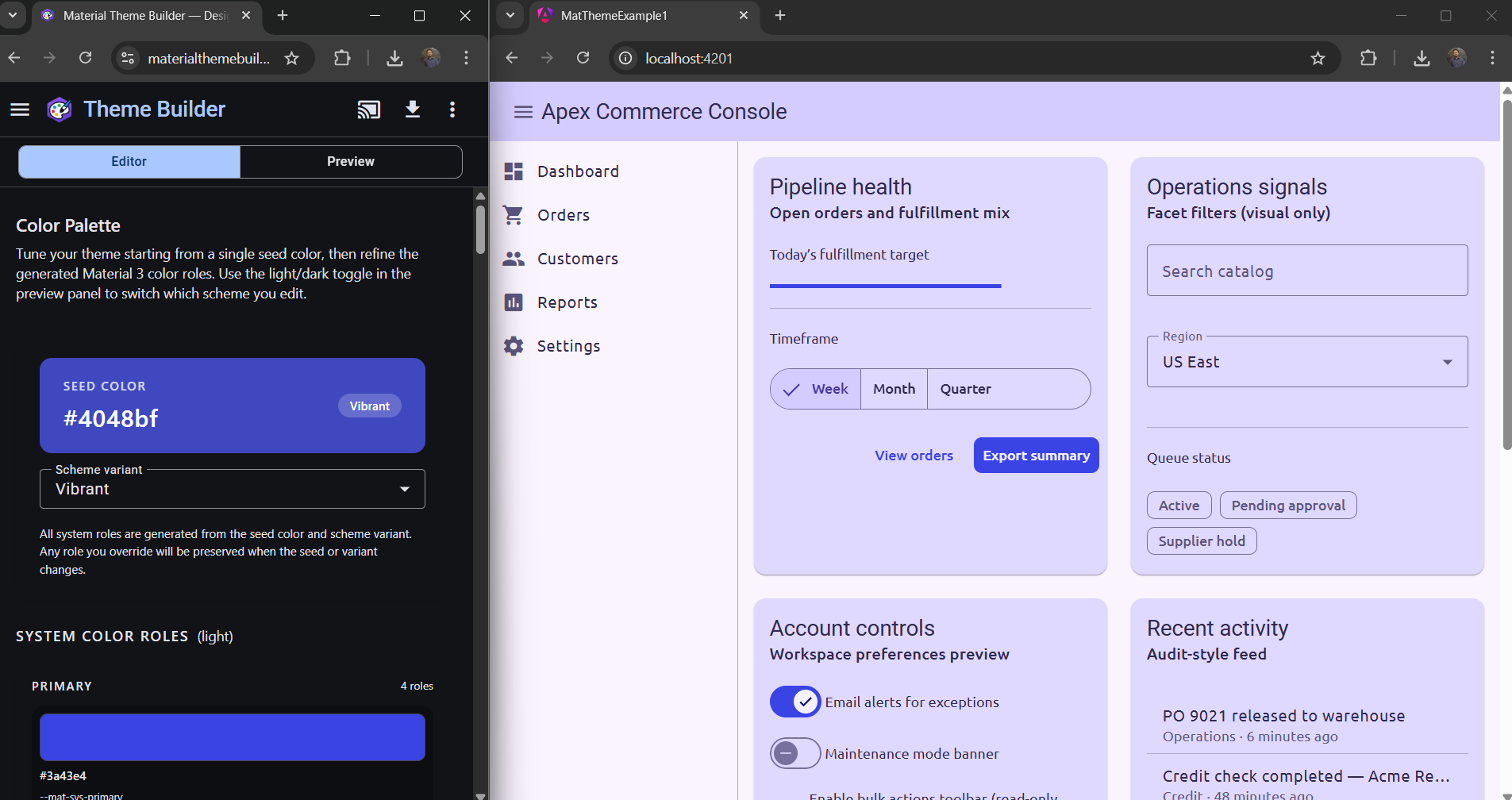 Angular Material Theme Builder gallery image