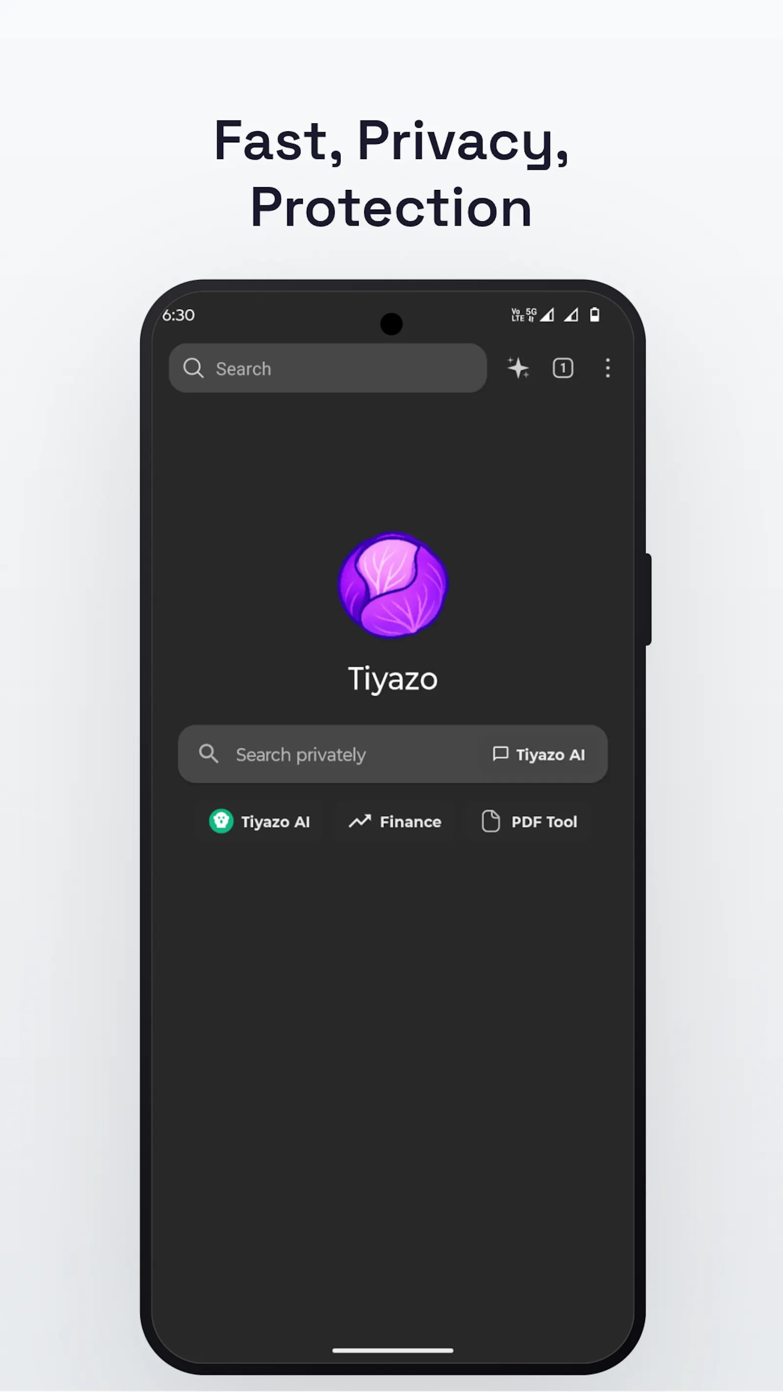 Tiyazo - AI Browser & Private screenshot 1