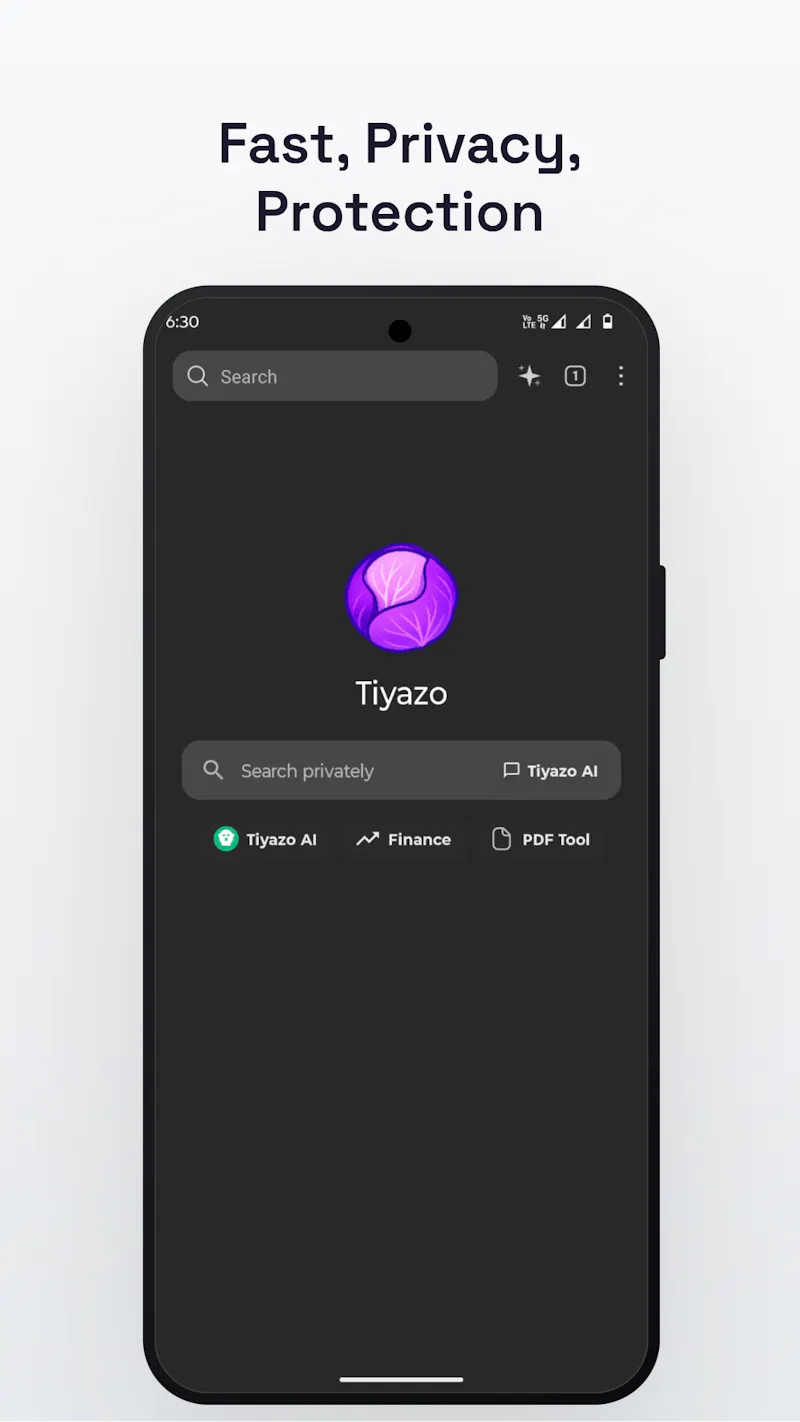 Tiyazo - AI Browser & Private screenshot 1