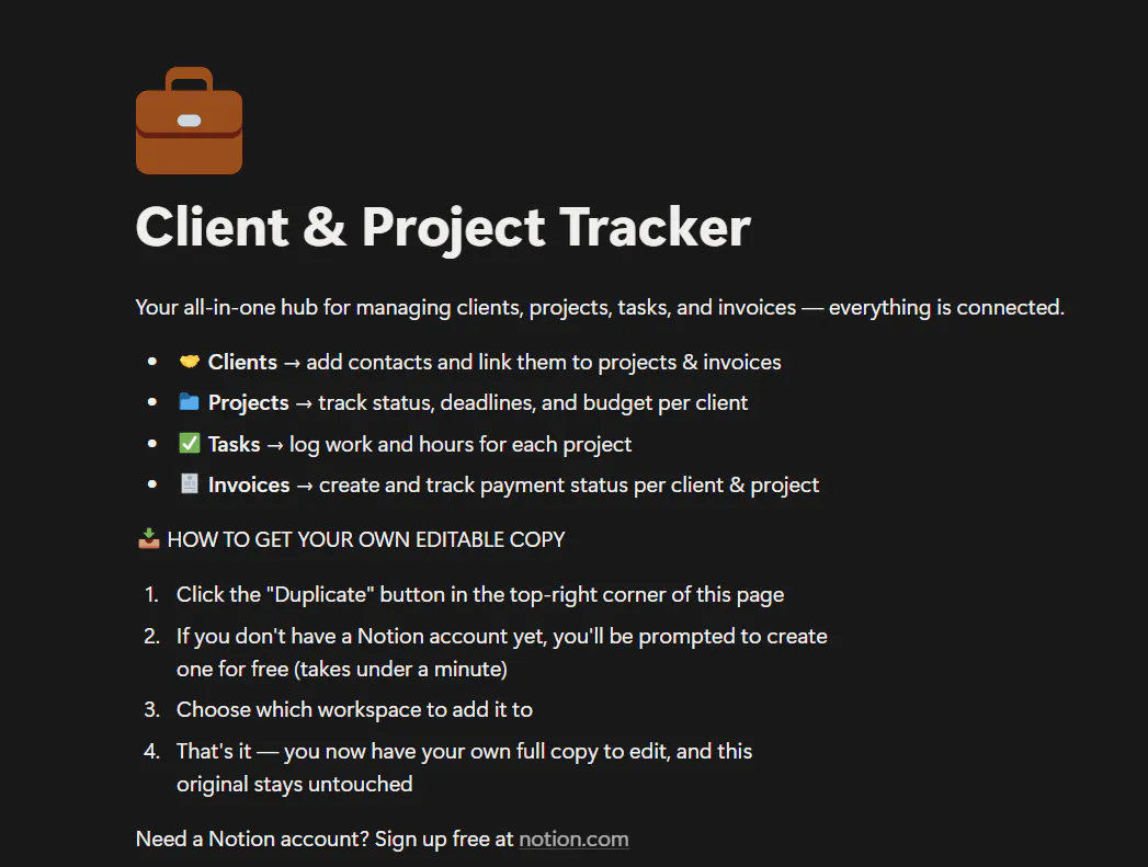 Client & Project Tracker for Freelancers gallery image