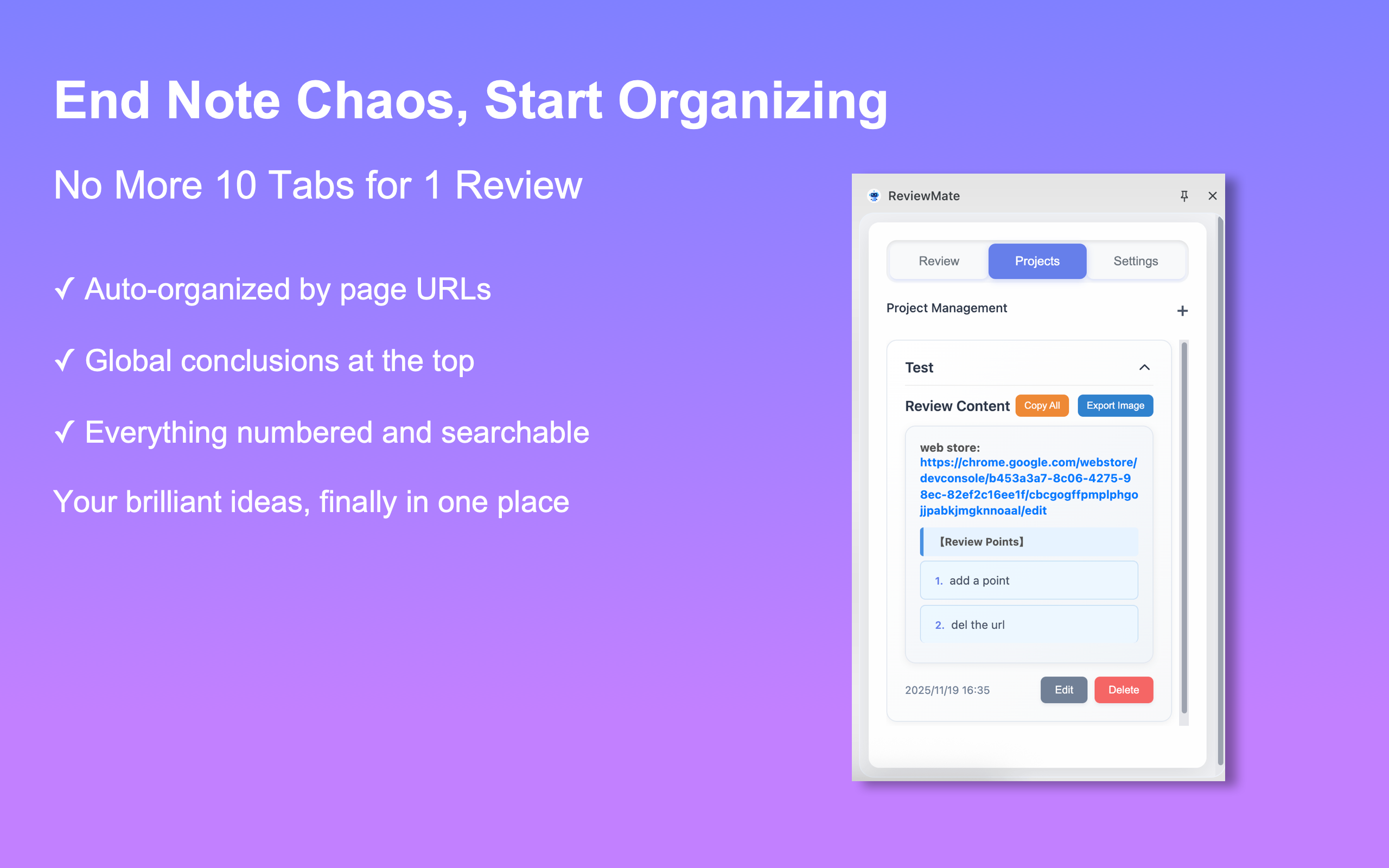 ReviewMate - Screenshot 2 showing product features and functionality