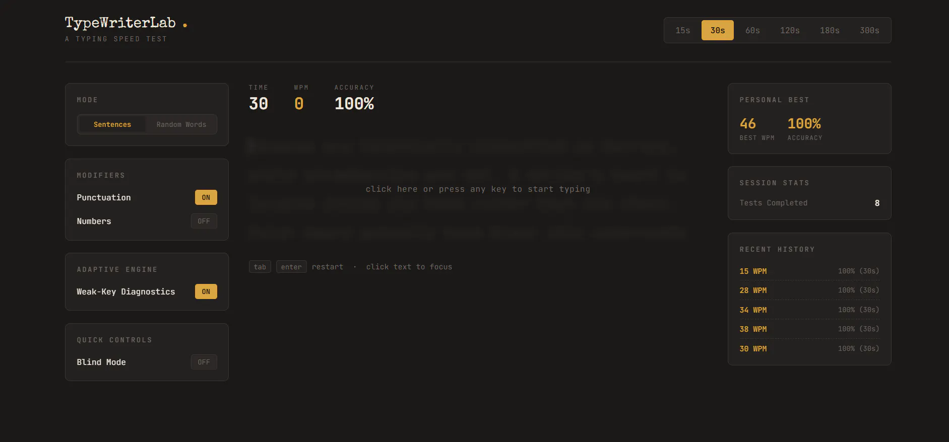 TypeWriterLab — Typing Test gallery image