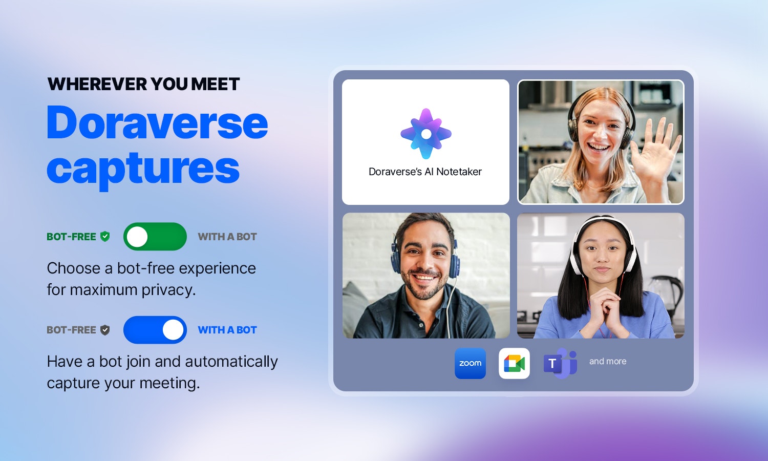 Doraverse's All-in-One AI for Meetings - Screenshot 2 showing product features and functionality