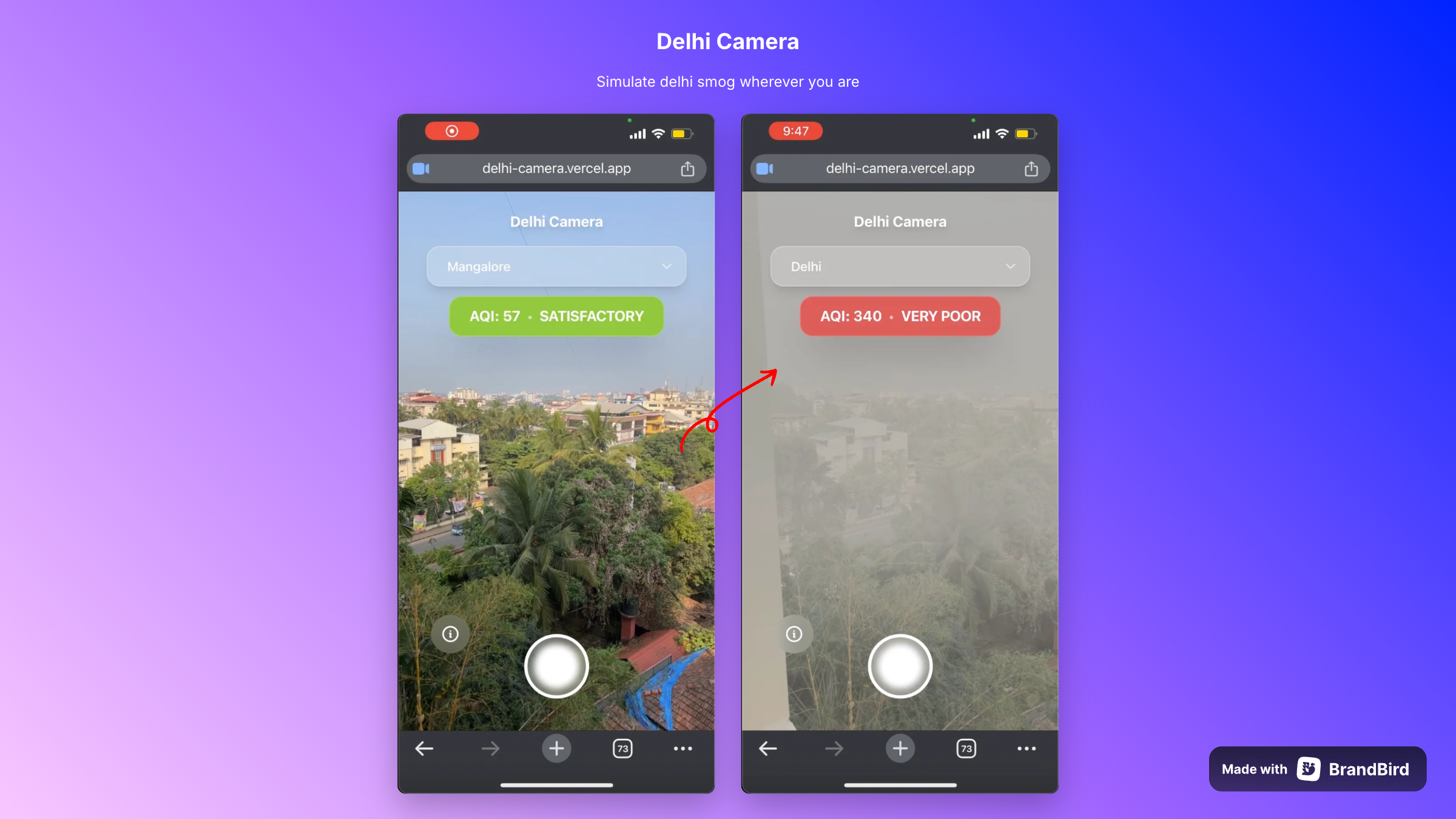 Delhi Camera - Main product screenshot demonstrating key features and user interface