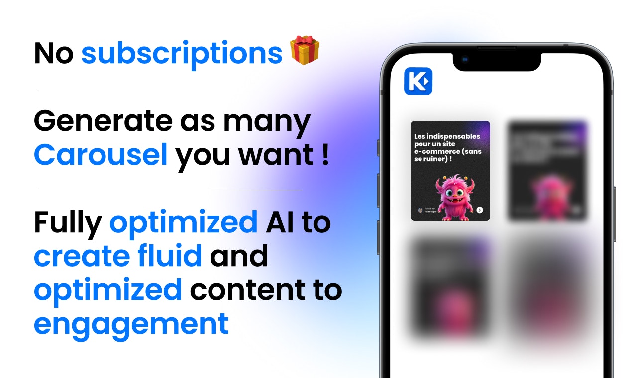 Média Karoussel - Un générateur de carrousel IA, plus d'engagement, plus d'opportunités 3