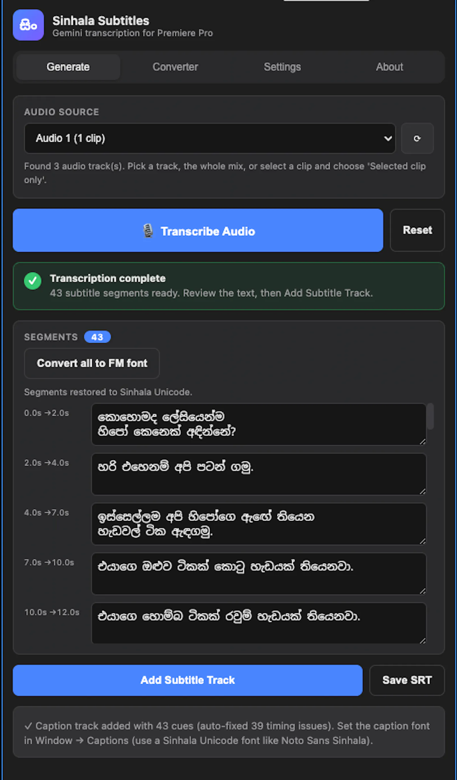 Sinhala Subtitle Generator screenshot 7