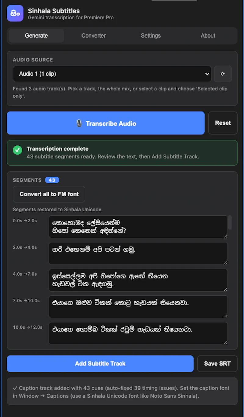 Sinhala Subtitle Generator screenshot 7