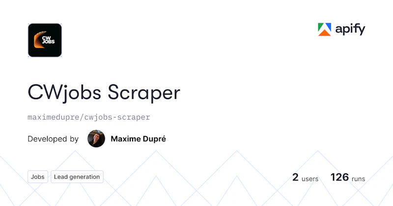 CWjobs Scraper screenshot 1