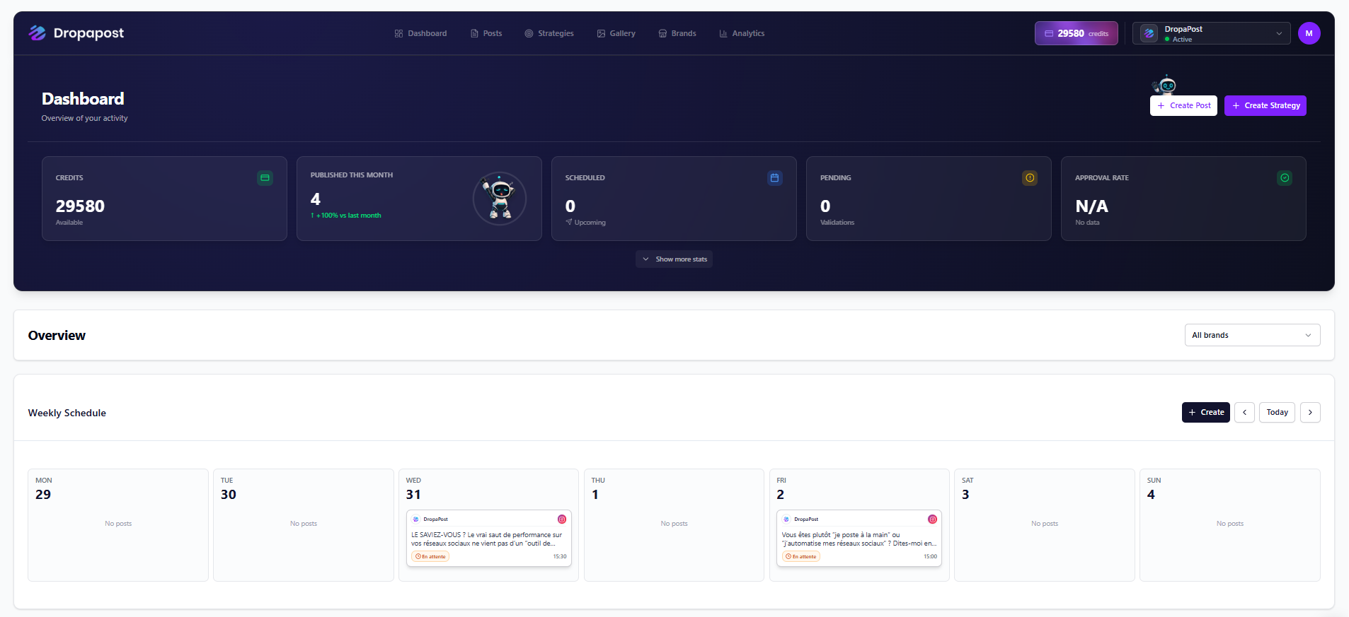 Dropapost — AI Social Media Manager gallery image