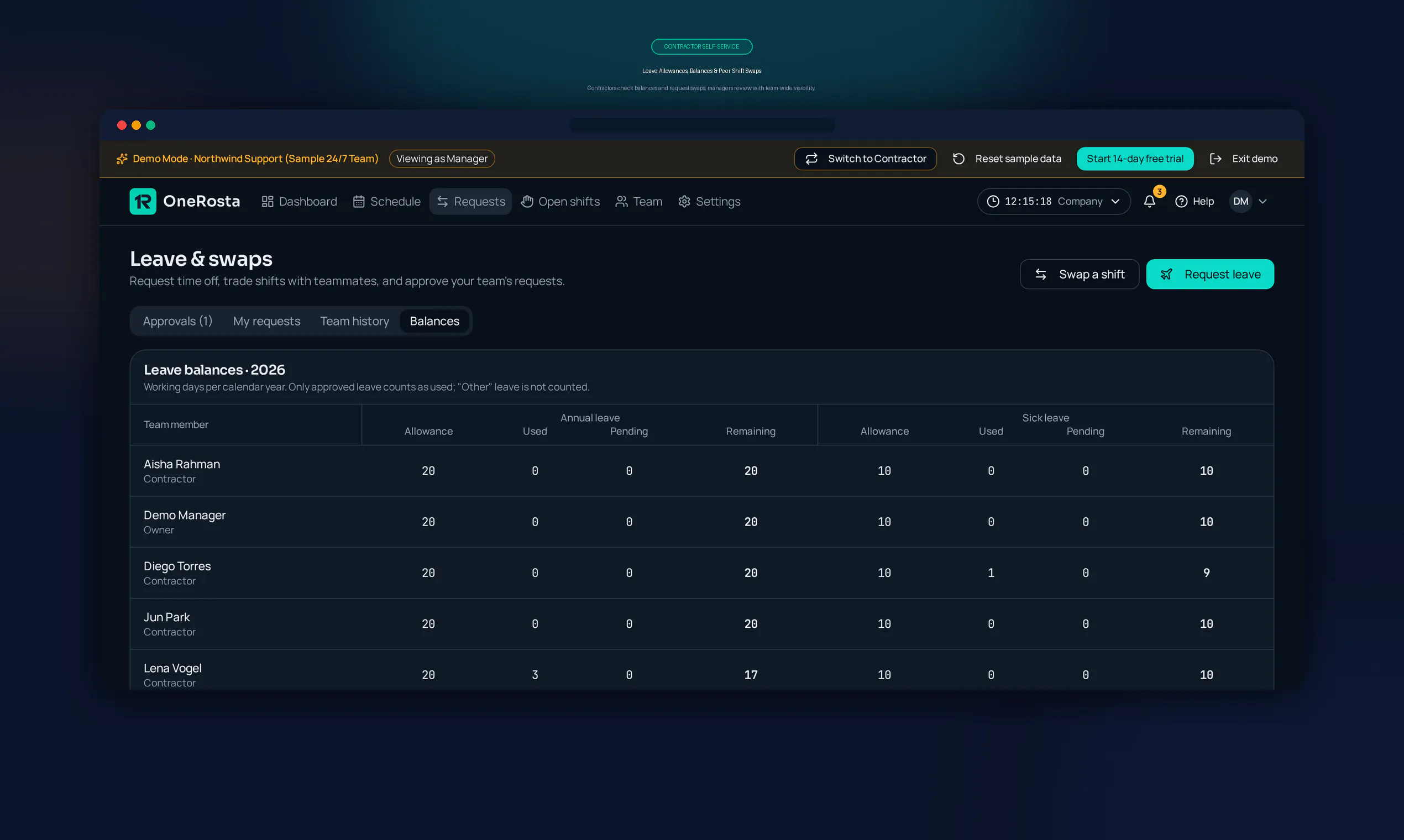 OneRosta — scheduling for support teams gallery image