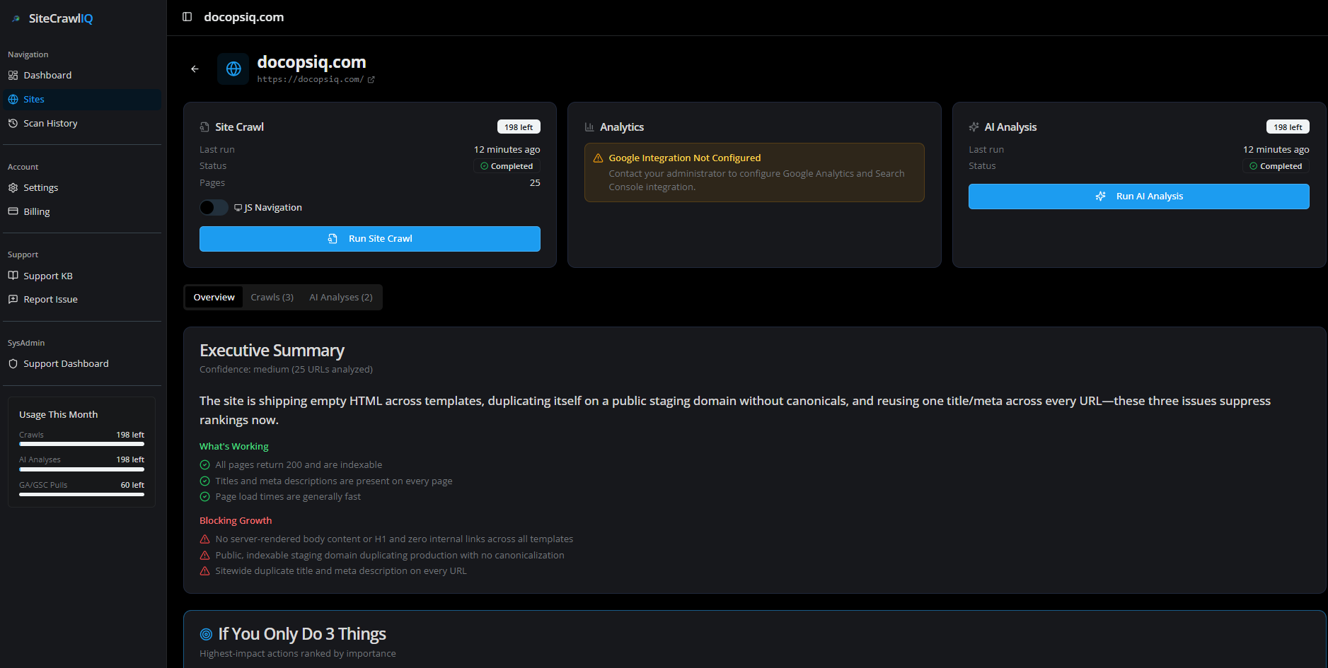 SiteCrawlIQ - Screenshot 2 showing product features and functionality