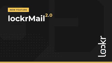 lockrMail クローム拡張機能のロゴは、スタイリッシュなロックデザインを特徴としています。
