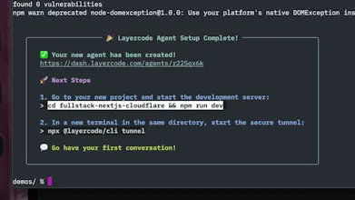 Layercode CLI gallery image
