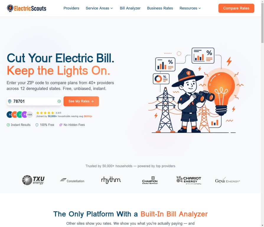 Electric Scouts - Main product screenshot demonstrating key features and user interface