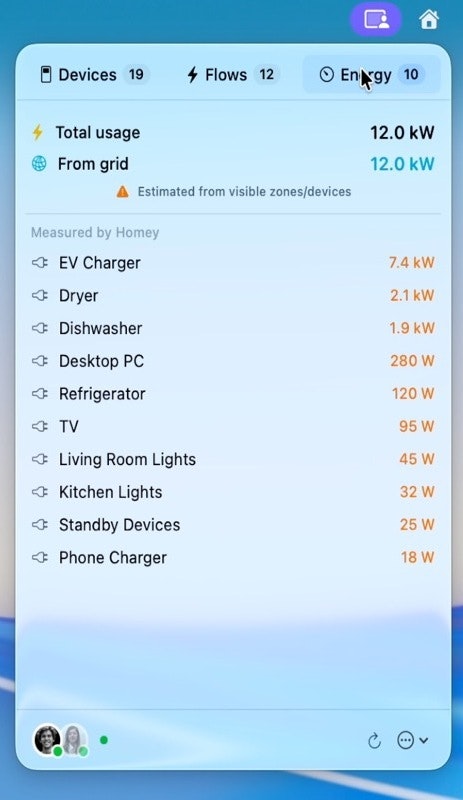 HomeBar for Homey Pro - Screenshot 3 showing product features and functionality