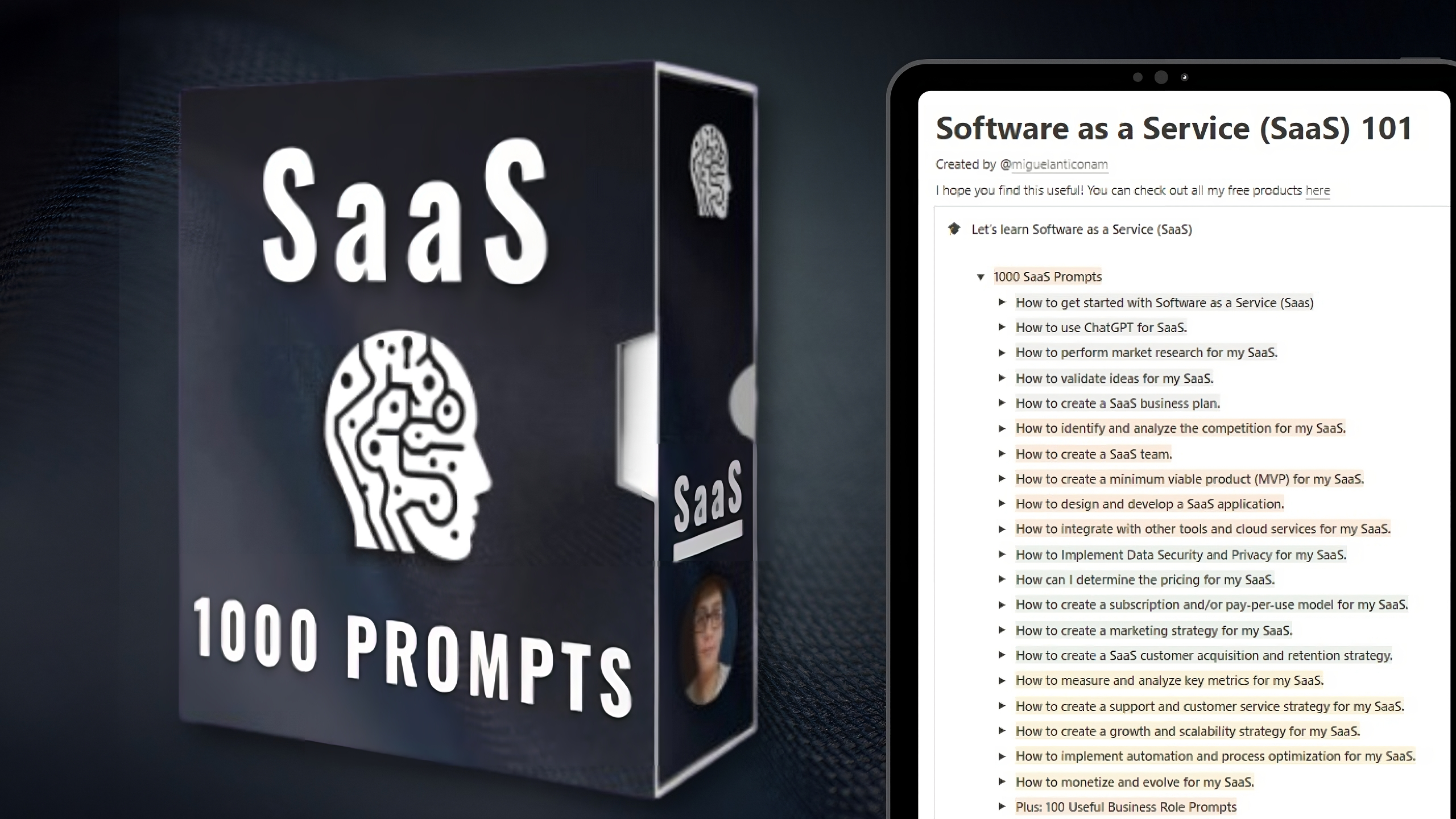 1000 SaaS prompts sjabloon - Verhoog uw software als een service (SaaS) media 1