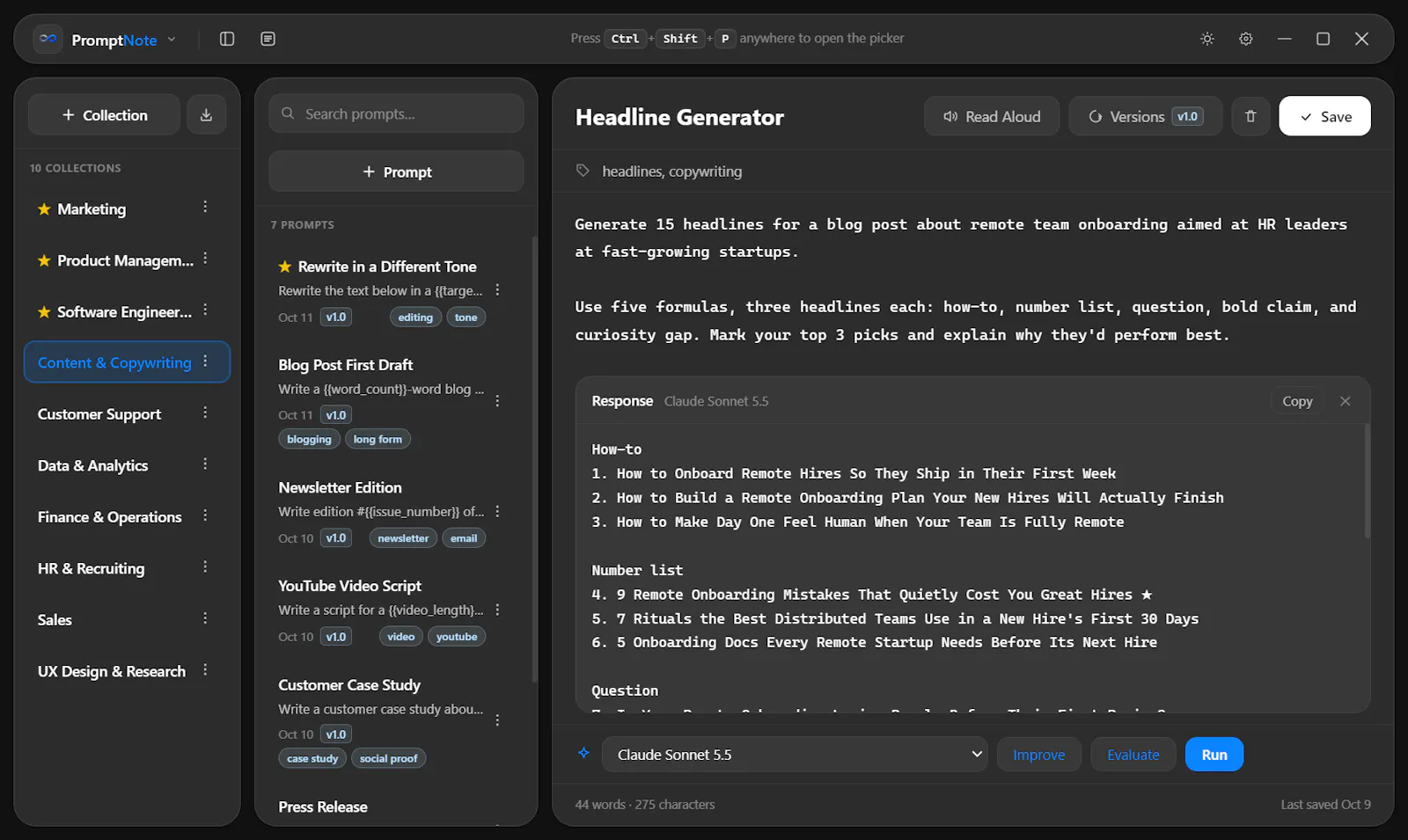 PromptNote screenshot 3