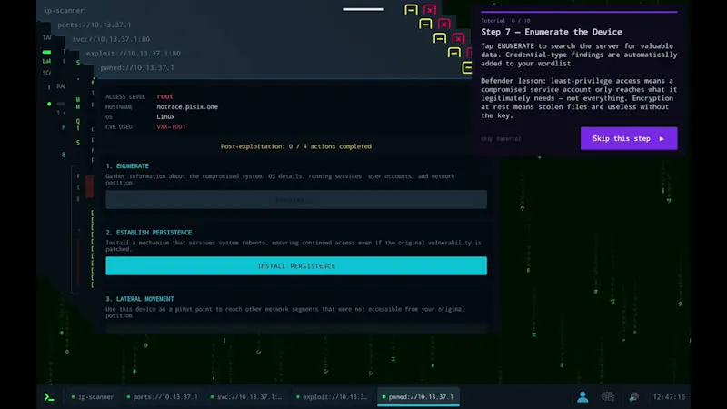 Notrace initial launch screenshot 1 (video preview)