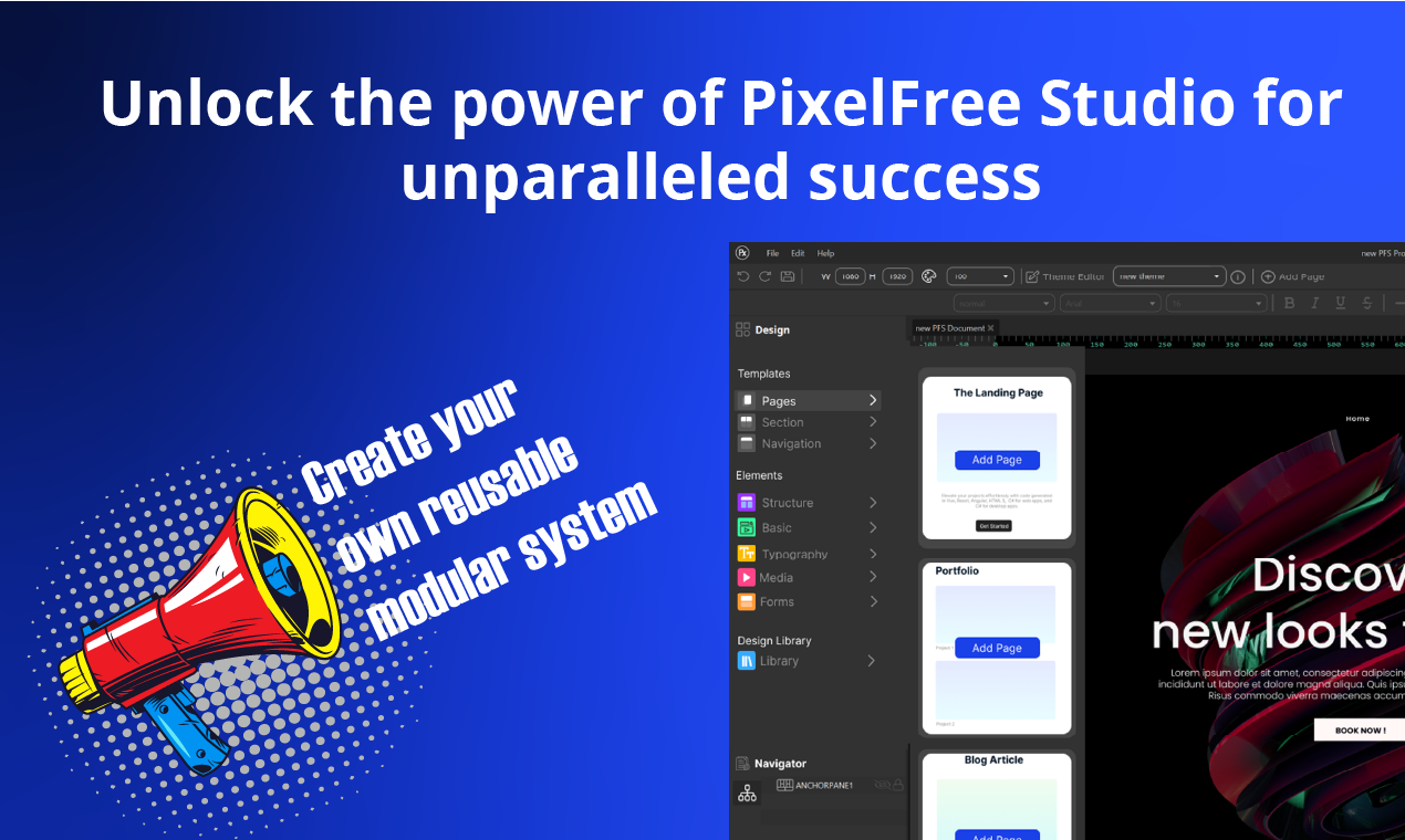 وسائط استوديو Pixelfree - من التصميم إلى الرمز في 1 نقرة فقط 4