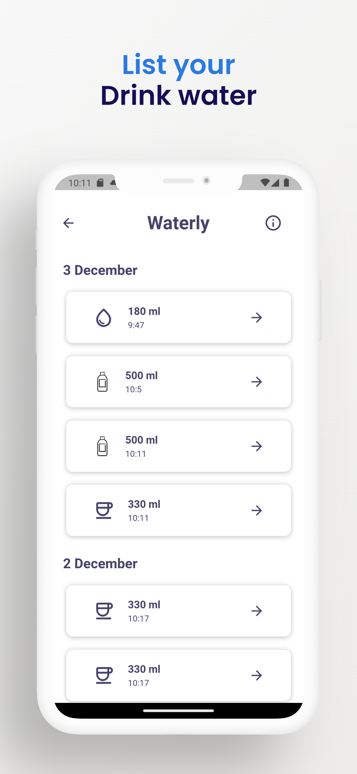 水上：每天喝水 - 水，水，每天，饮料，提醒，跟踪，Android媒体3