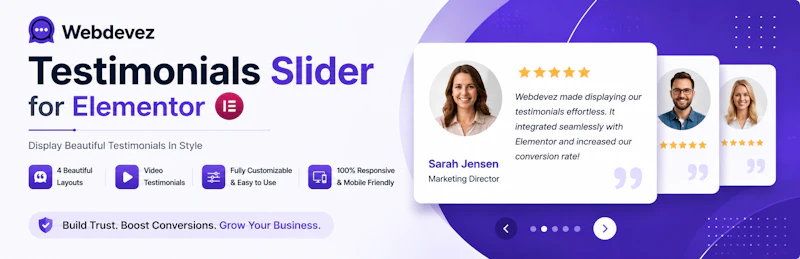 Webdevez Testimonials Slider (Elementor) screenshot 1