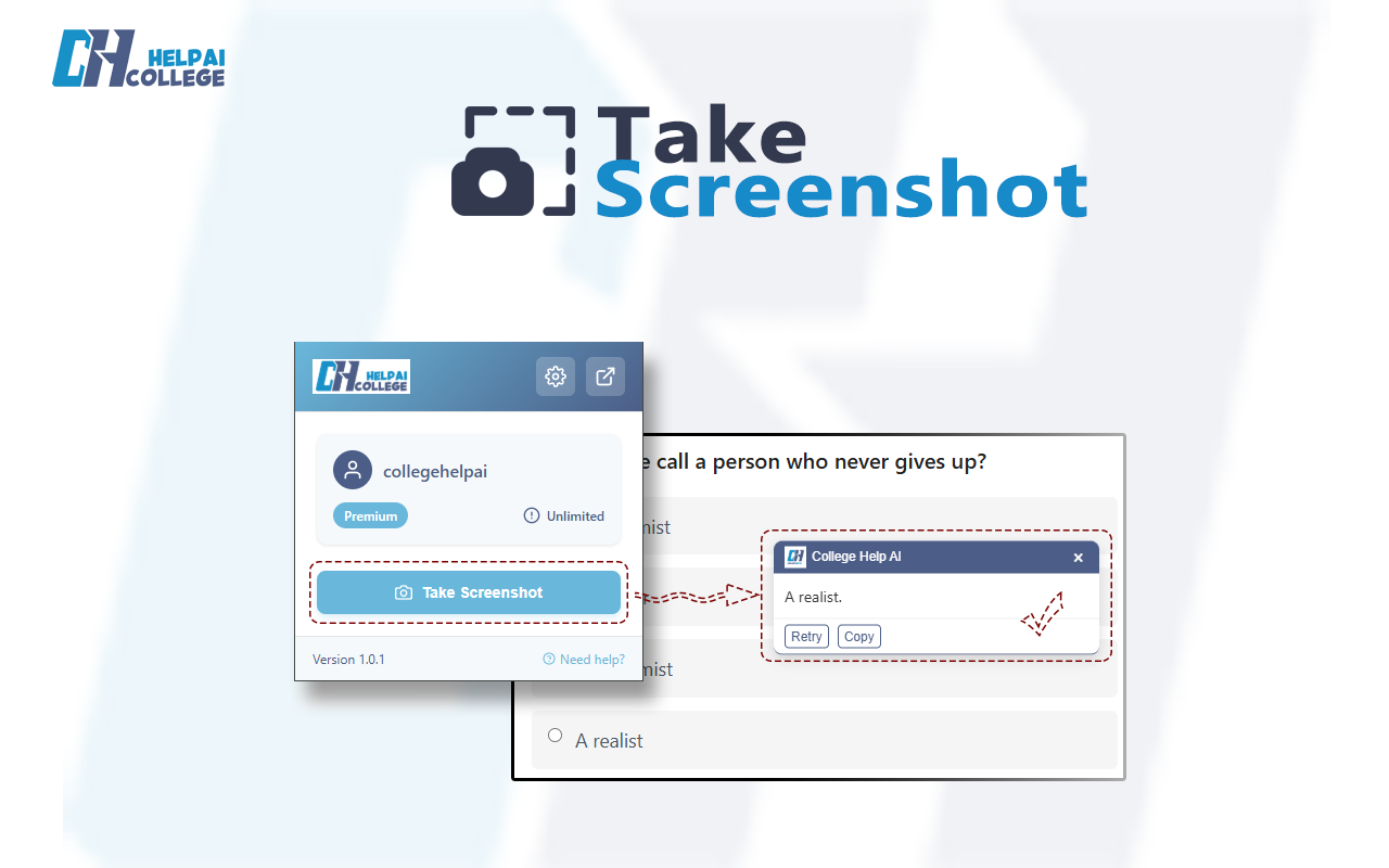 College Help AI - Screenshot 2 showing product features and functionality