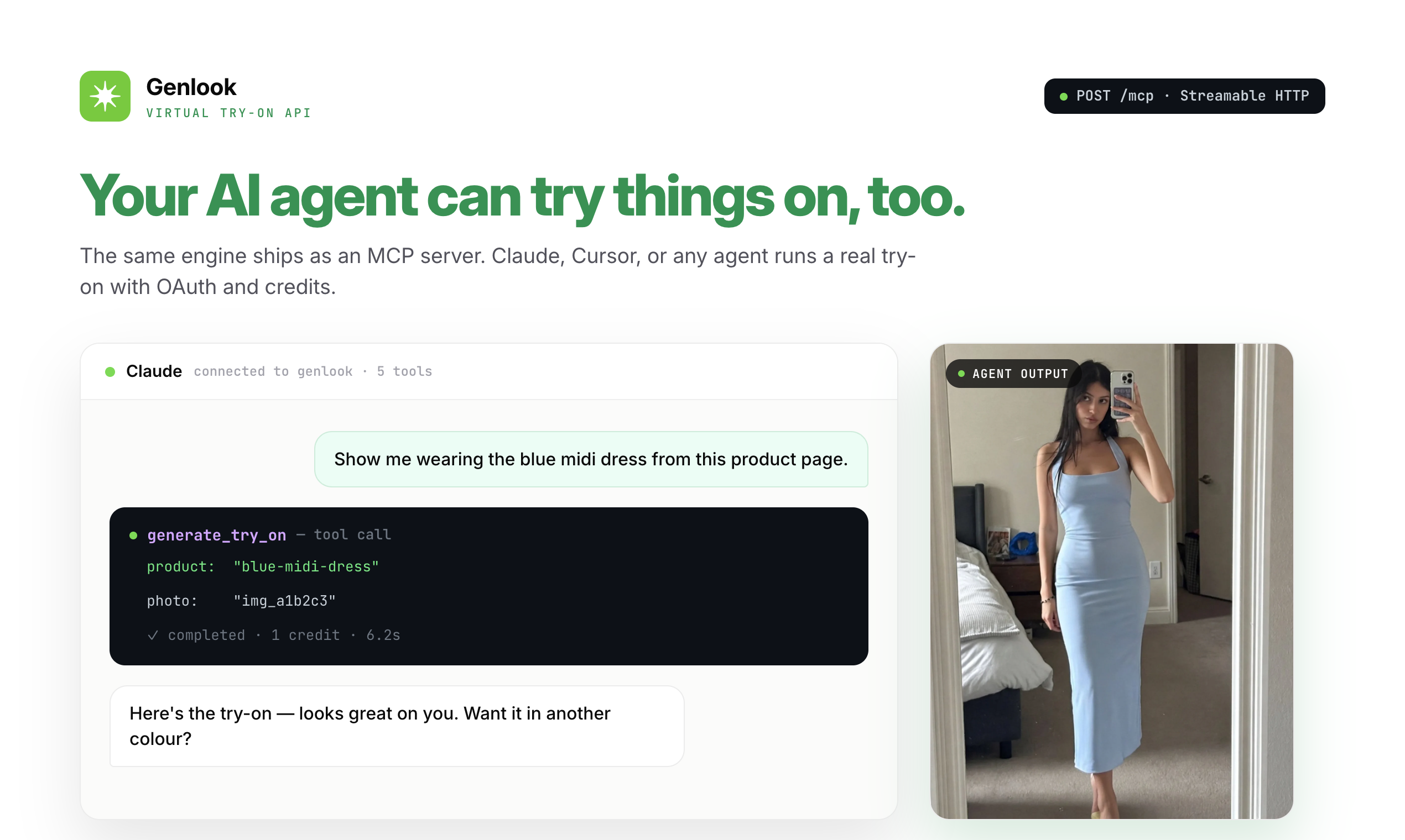 Genlook Virtual try-on API gallery image