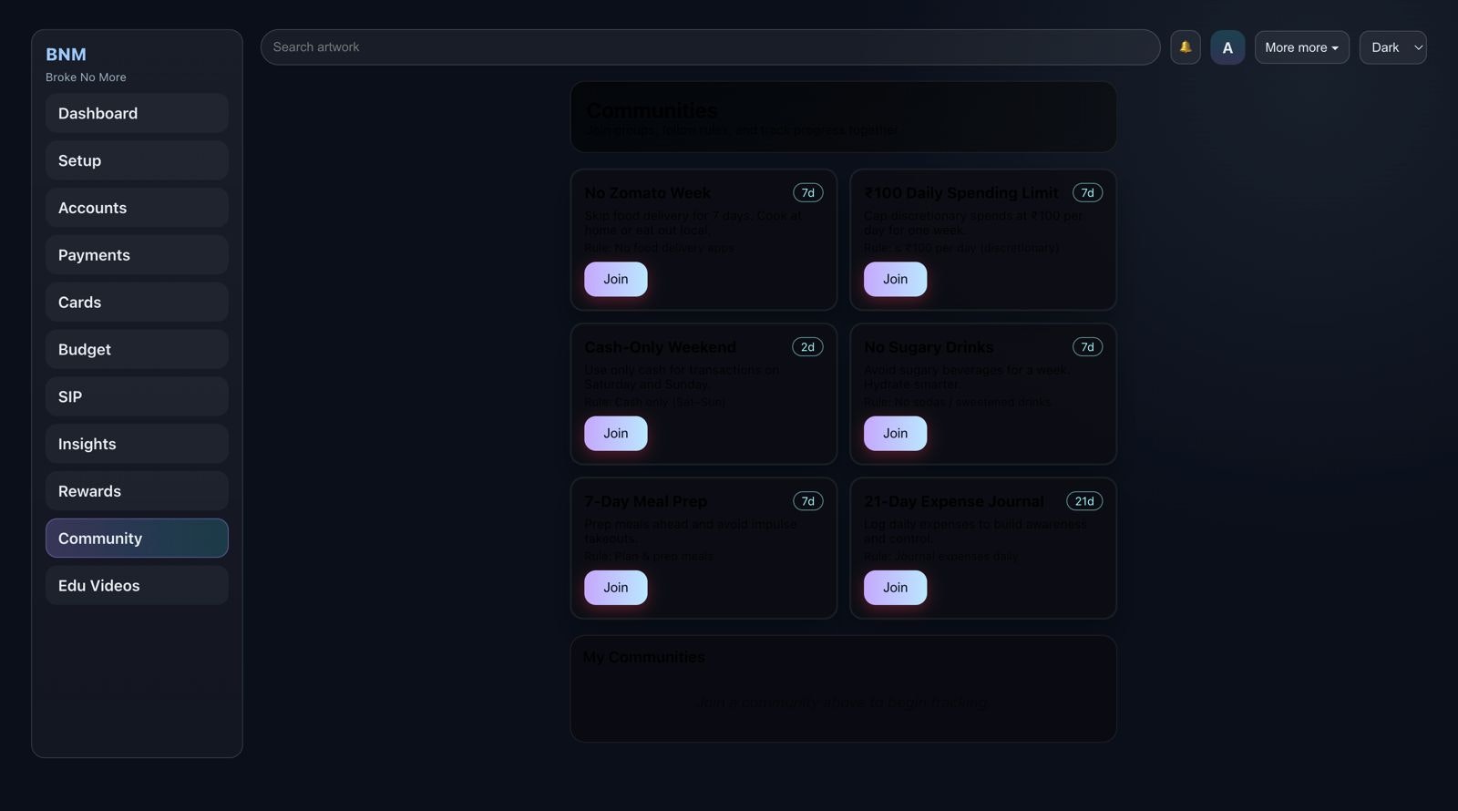 BnM-BrokeNoMore - Screenshot 3 showing product features and functionality