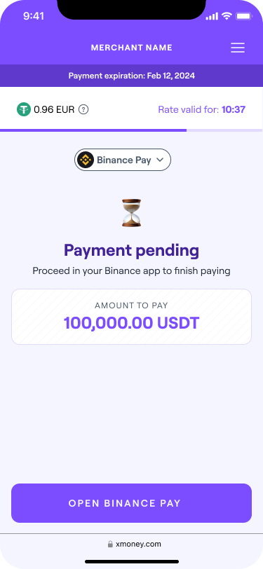 Binance -Bezahlung auf Xmoney - Schnellere, sicherere und einfachere Zahlungen mit über 90 Währungen. Medien 4