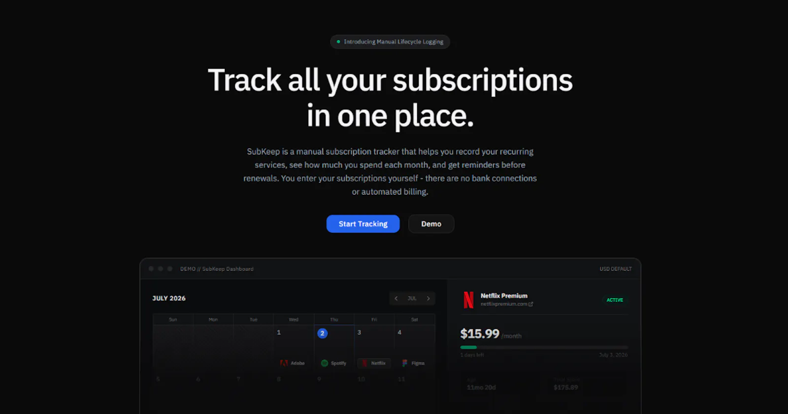 SubKeep screenshot 1
